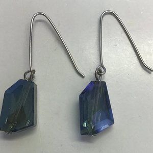 Royal Blue Faceted Stone Drop Earrings